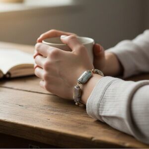 Impression Jasper & Baroque Pearl Bracelet Toggle Clasp